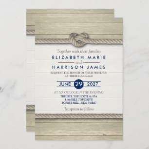 Invitation Tying The Knot Rustic Beach Wedding