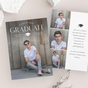 Invitation Type de diplômé simple avec photo de remise des di