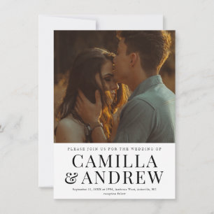 Invitation Type moderne Photo Mariage élégant