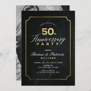 Invitation Typographe Gold 50e anniversaire Mariage Invitatio