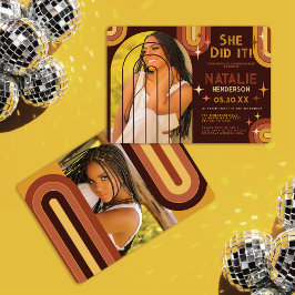 Invitation Typographie audacieuse des années 70 Retro Arch Ar