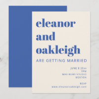 Typographie audacieuse ivoire et bleu Mariage mode
