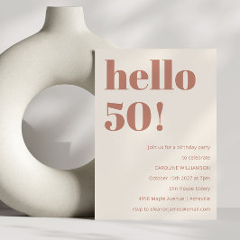 Invitation Typographie audacieuse Terracotta Moderne 50e anni