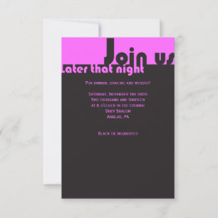 Invitation TYPOGRAPHIE Bar Bat mitzvah Party Neon