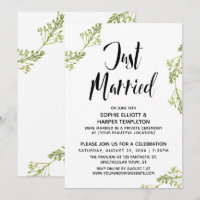 Typographie botanique de mariage juste célébré Mar