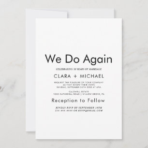 Invitation Typographie Chic "Nous le refaisons" Renouvellemen