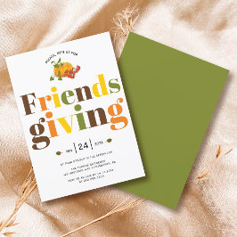 Invitation Typographie colorée citrouille Friendsgiving