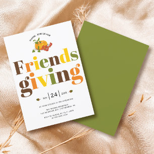 Invitation Typographie colorée citrouille Friendsgiving