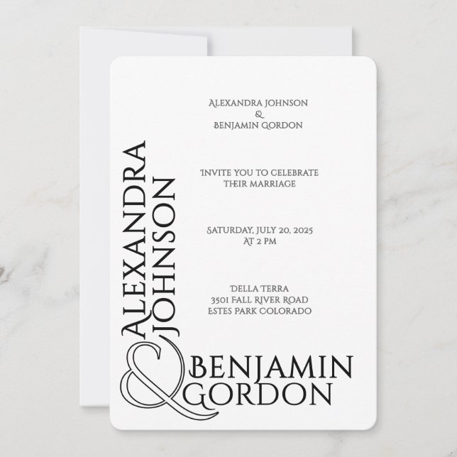 Invitation Typographie contemporaine moderne Urban Chic Maria (Devant)