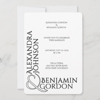Invitation Typographie contemporaine moderne Urban Chic Maria