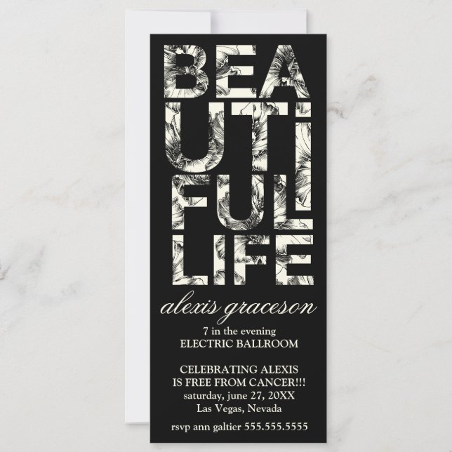 Invitation Typographie de 311 belle ketmies de la vie (Devant)