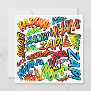 Invitation Typographie de bande dessinée colorée et amusante