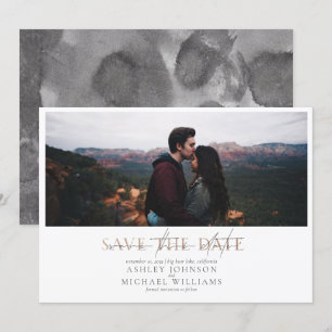 Invitation TYPOGRAPHIE DE CUIVRE Photo Mariage Enregistrer la