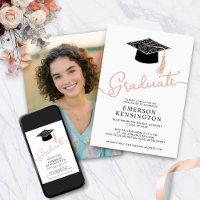 Typographie de la fille photo de la graduation tir