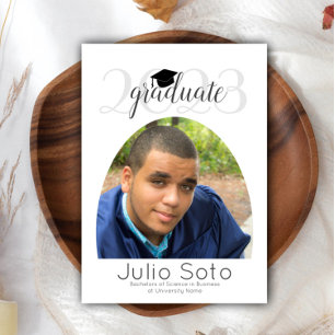 Invitation Typographie de la graduation moderne Arch 2023 Pho