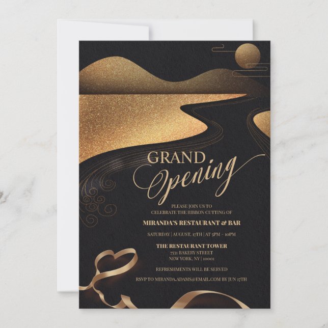 Invitation Typographie de la parties scintillant de cuivre Ou (Devant)