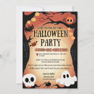 Invitation typographie de partie halloween téléchargement ins