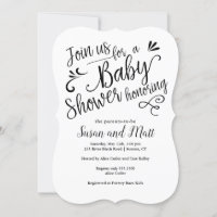 Typographie de script de Baby shower lettres à la