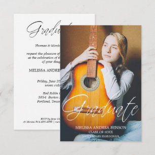 Invitation Typographie de script fantaisiste Diplômé Lycée