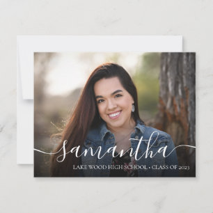 Invitation Typographie de script moderne Photo Graduation Par