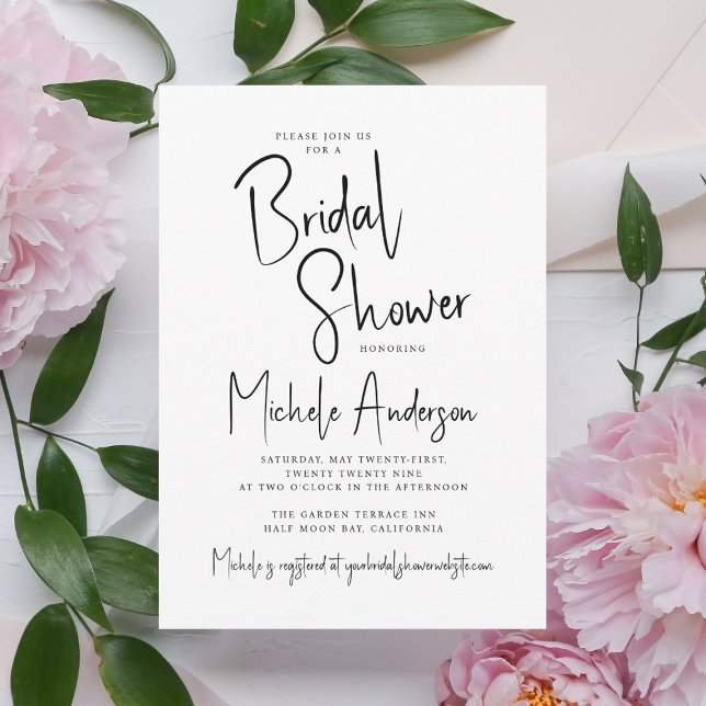 Invitation Typographie de script moderne pour Baby Shower (Créateur téléchargé)