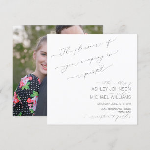 INVITATION TYPOGRAPHIE DÉLICATE MARIAGE CARRÉ