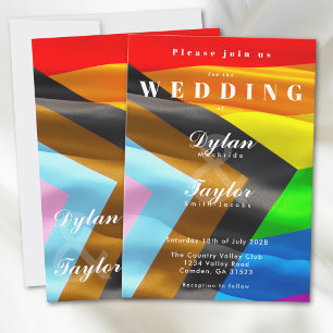 Invitation Typographie drapeau de fierté gras Mariage gay