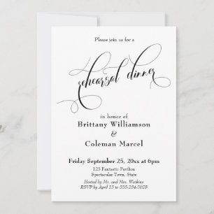 Invitation Typographie élaborée Dîner simple de répétition