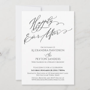 Invitation Typographie Élégante Réception Pour Toujours Heure