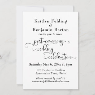 Invitation Typographie En Frottement Réception Après Mariage 