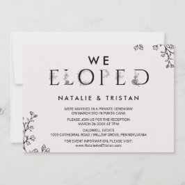Invitation Typographie Florale Nous Nous Sommes Enfuis