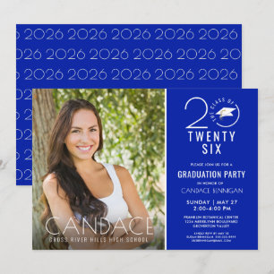 Invitation Typographie Grand Casquette Royal Blue