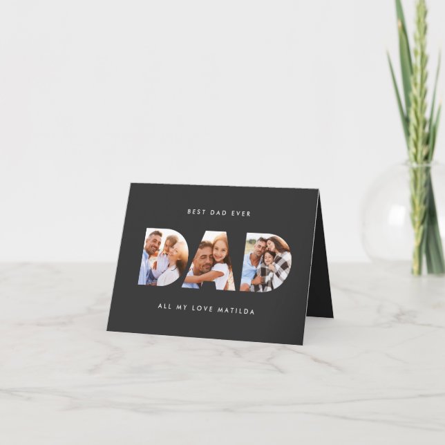 Invitation Typographie graphique moderne Multi photo dad (Devant)