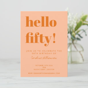 Invitation Typographie Gras Anniversaire 50 Ans Moderne Abric