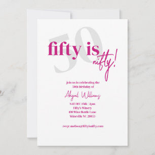 Invitation Typographie Gras avec Calligraphie 50 Joyeux Anniv