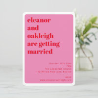 Typographie Gras Rose Rouge Clair Mariage Élégant