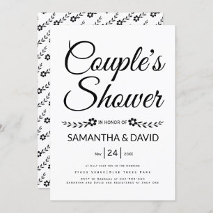 Invitation Typographie manuscrite couple mariage de douche
