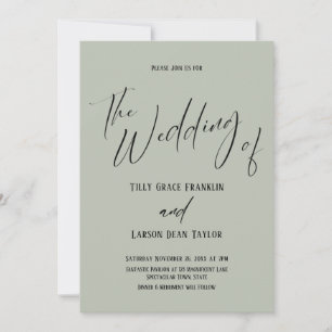 Invitation Typographie Manuscrite Simple Le Mariage De Sage
