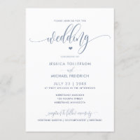 Typographie Mariage moderne amusante Dusty Blue