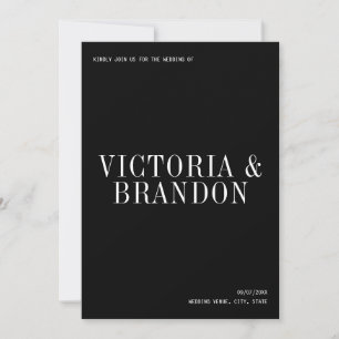 Invitation Typographie minimaliste classique chic Mariage mod