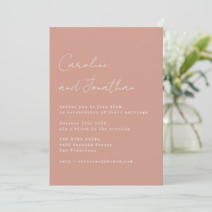 Invitation Typographie minimaliste de Rose Dusty