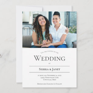 Invitation Typographie minimaliste LGBTQ Mariage photo