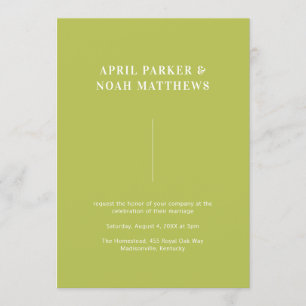 Invitation Typographie minimaliste moderne Chartreuse Green