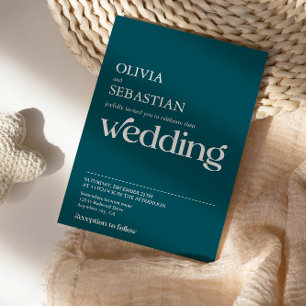 Invitation Typographie minimaliste moderne Mariage profond Tu