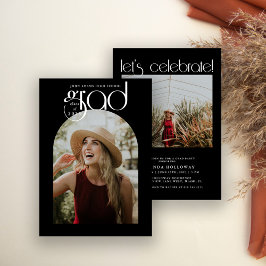 Invitation Typographie moderne 2 Diplôme photo