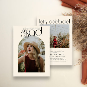 Invitation Typographie moderne 2 Diplôme photo