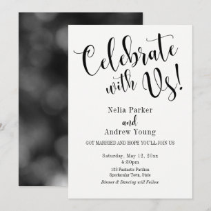 Invitation Typographie Moderne Après Célébration De Mariage