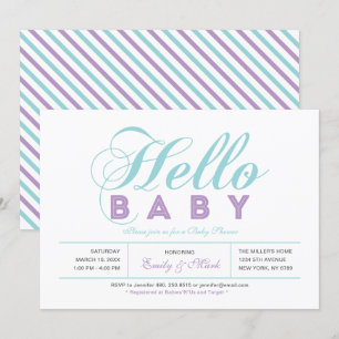 Invitation Typographie moderne Baby shower fille, Saupoudrer