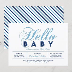Invitation Typographie moderne Baby shower garçon, Saupoudrer