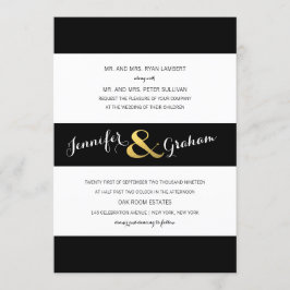 Invitation Typographie moderne Bandes noires et blanches | Do